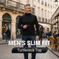 🔥 Men's High Neck Slim Fit T-Shirt - Stretchy & Breathable for Gym or Casual, Modern Style & Comfort 🏃‍♂️📦